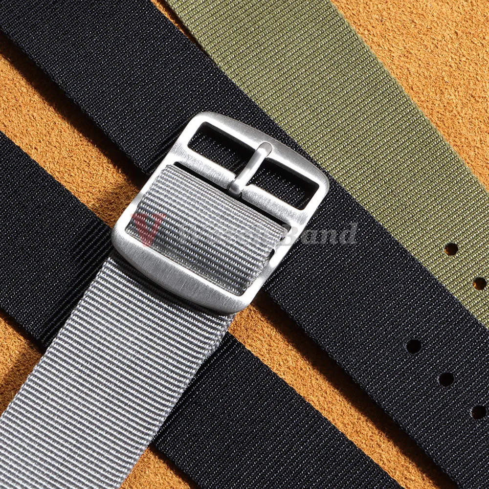 Ribbed Watch Strap 20mm 22mm Thin Horizontal Stripes Bracelet Ballistic Fabric Watchband Accessories for Military Watch Band