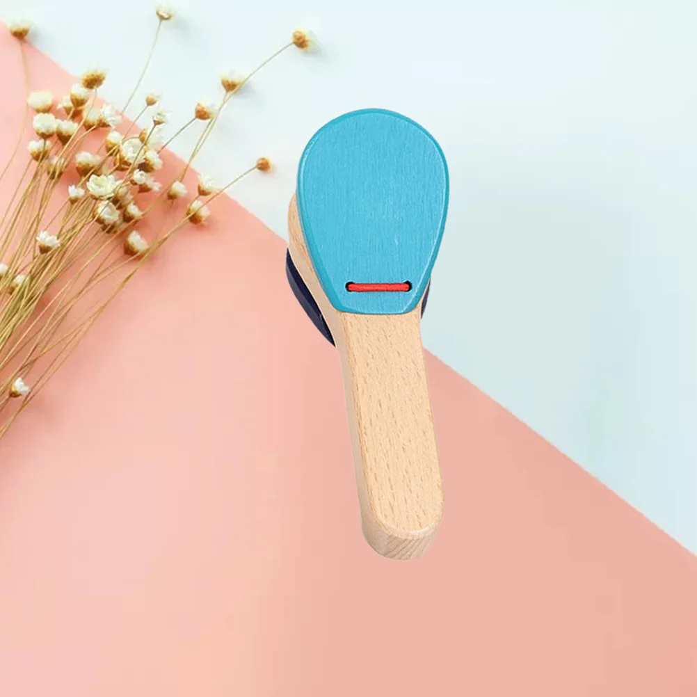 Castanholas de madeira alça longa mão clappers para crianças instrumentos de percussão leve instrumento musical para crianças