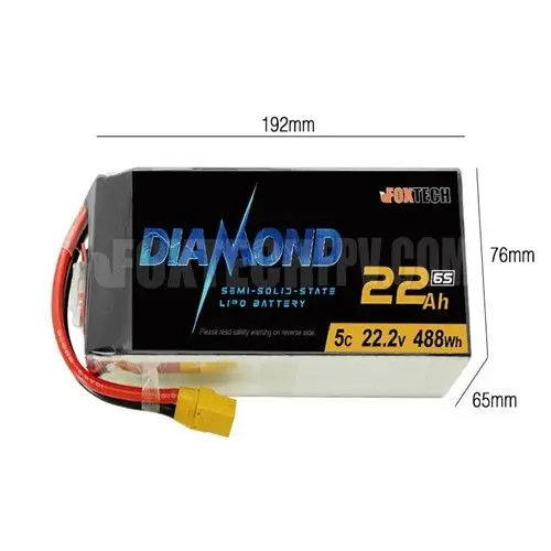 Diamond 6S 22000mAh Semi-solid State Lipo Battery for Multicopter  Drones