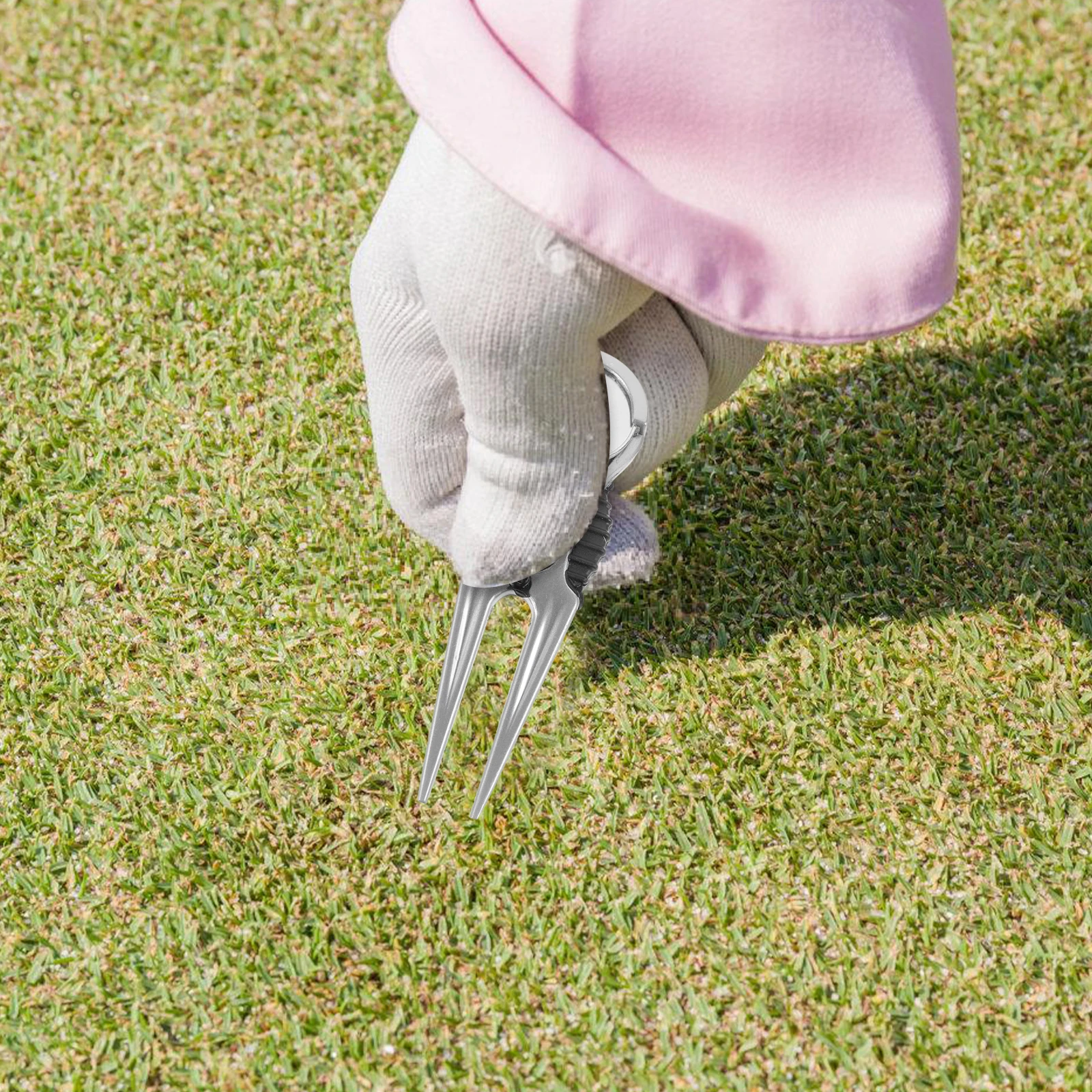 

2Pcs Golf Divot Repair Tool Ergonomic Divot Fork Ball Marker Lightweight Portable Green Accessories Green Repair Tool