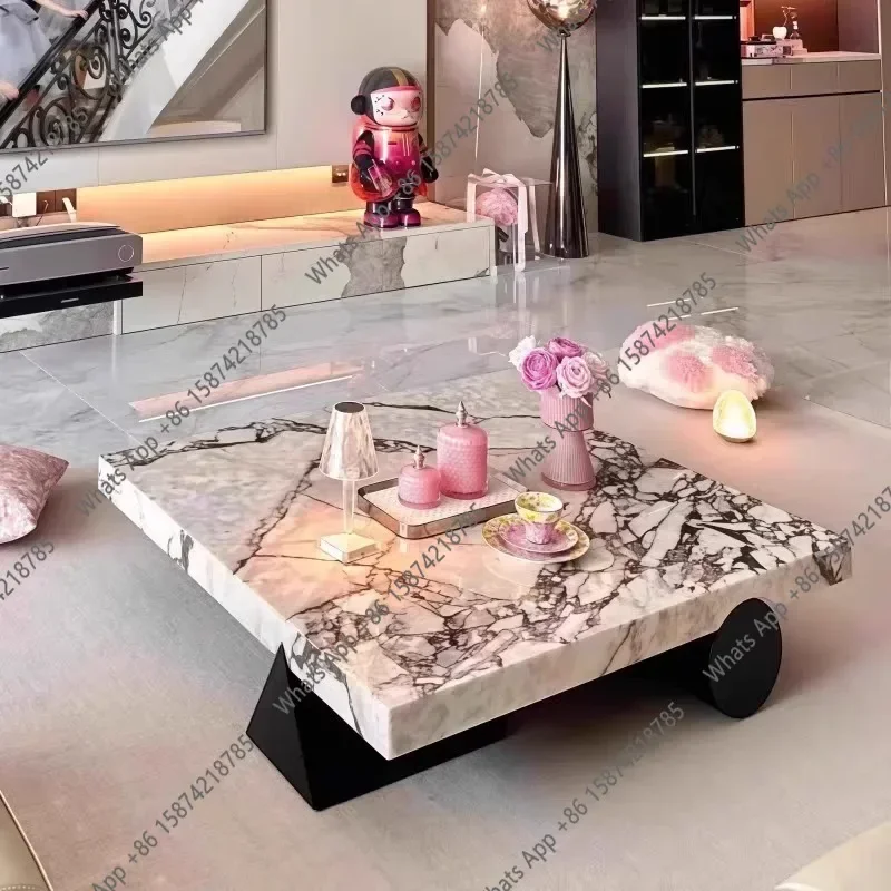 B40 X J Italian Calacatta Square Coffee Table, Minimalist Luxury For All Spaces, Heat & Scratch Resistant, Customizable