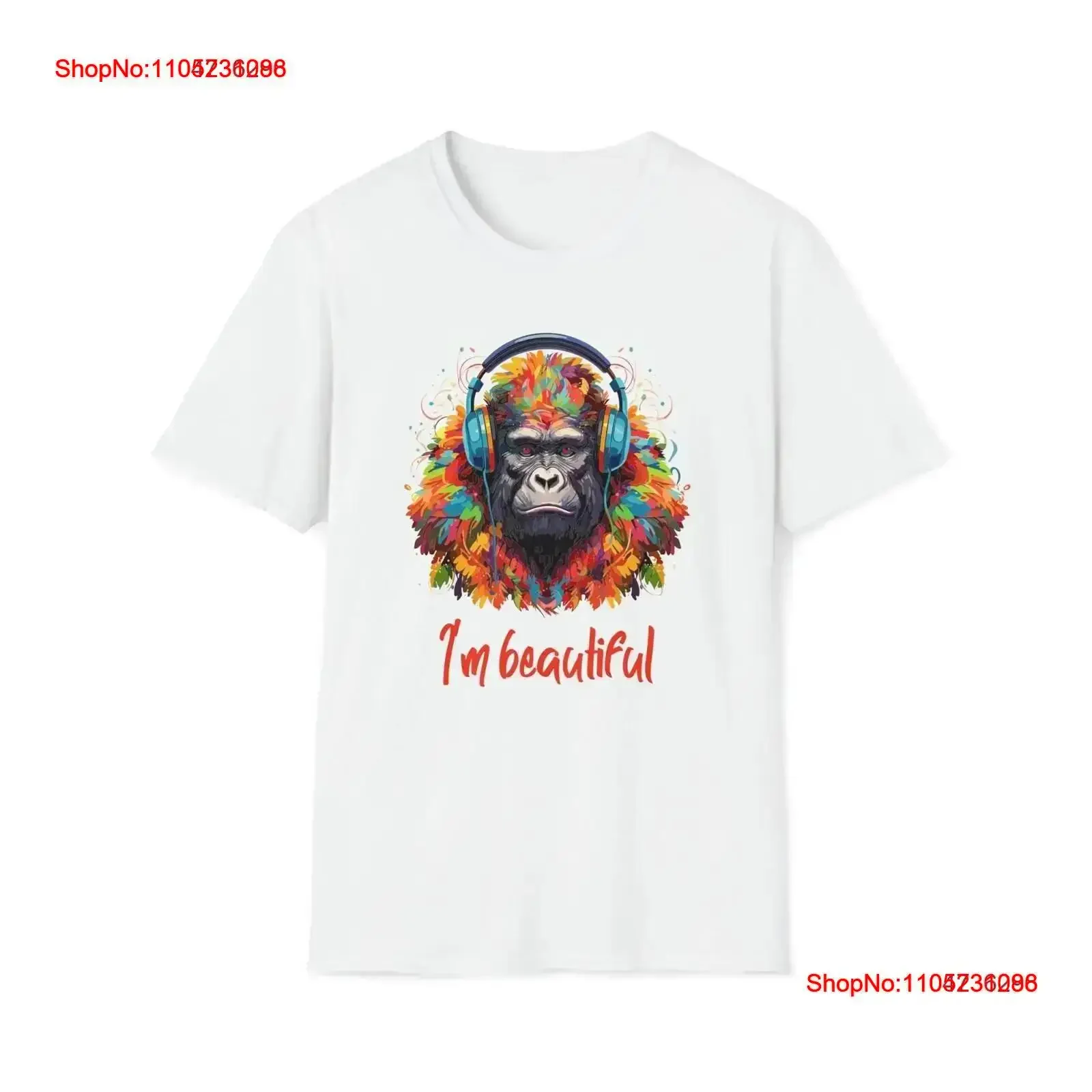 

Silverback Ape I'm beautiful T Shirt gift for him her dad tshir vintage Washed Stretched graphic Soft designer clothes Stylish