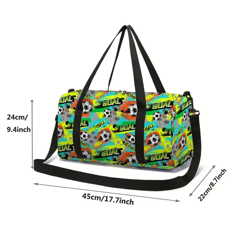 ジャンプサッカー大容量荷物バッグ少年少女のための最高のギフト 3D 漫画旅行ダッフルハンドバッグ子供のための