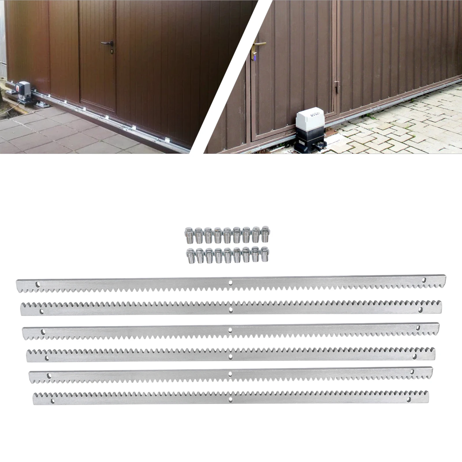 6PCS Sliding Door Gear Rack 0.47in Thick Sliding Door Toothed Bar 6m Combined Gear Rail for Villa Factory Automatic Sliding Door