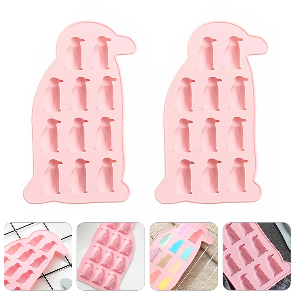 Drinks Super Cute Little Penguin Silicone Mold Ice Maker Machine Crayon Candy Silica Gel Molds Kitchen Supplies