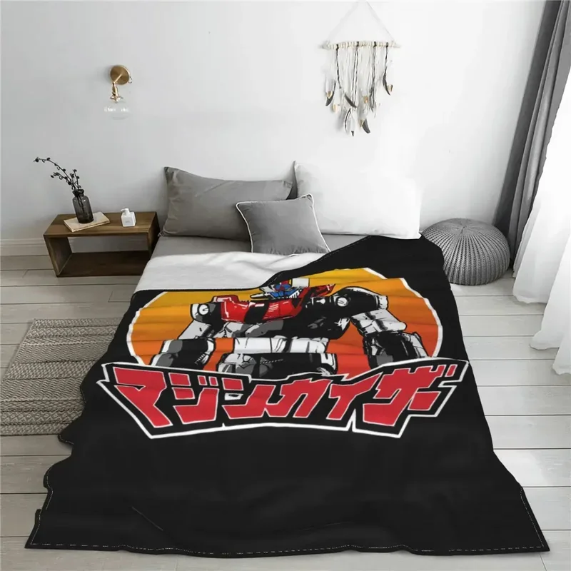 Mazinger Z Goldorak Actarus Knitted Blankets Anime Grendizer Flannel Throw Blankets Summer Air Conditioning Soft Warm Bedspreads