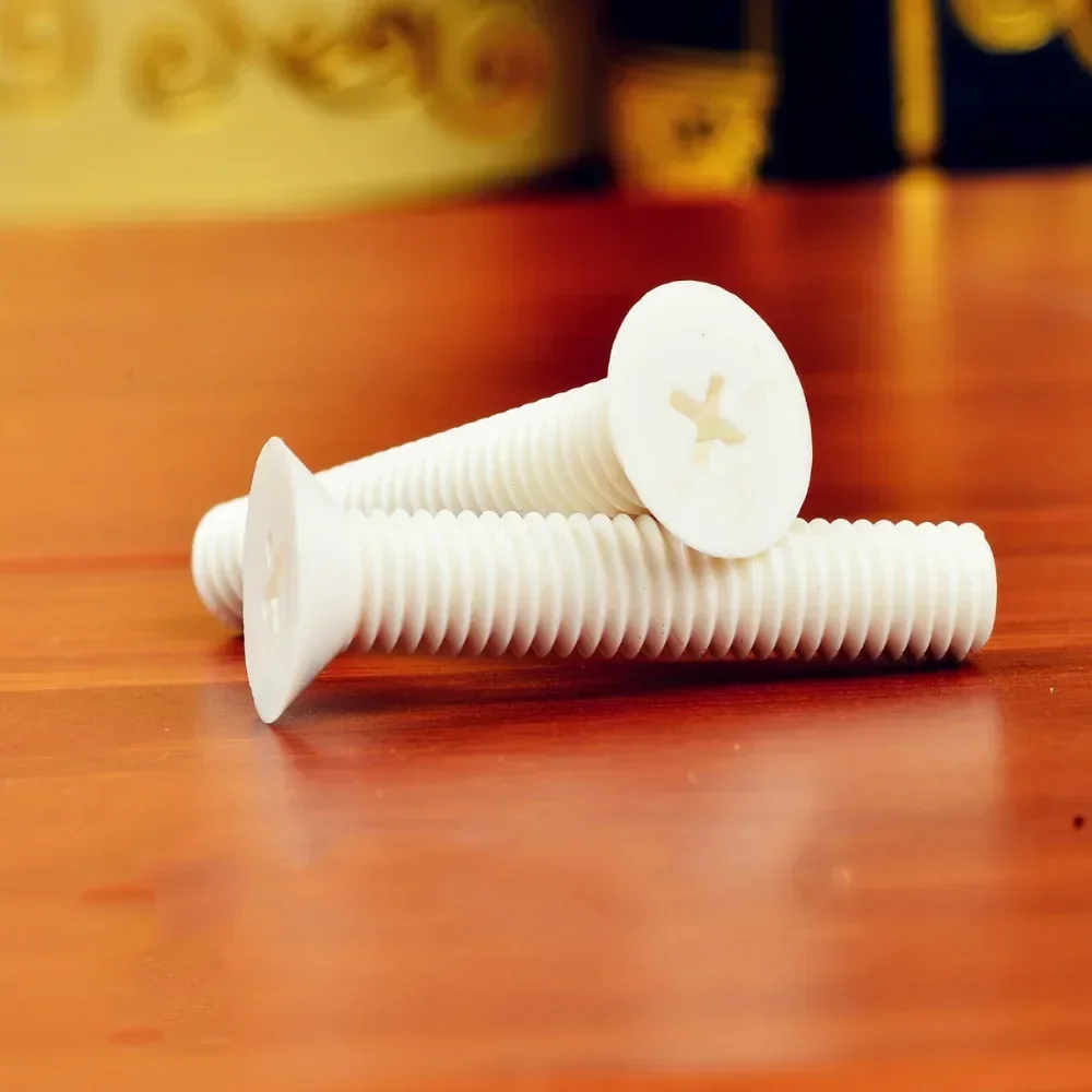 

fOzxadZV 20pcs M5 PP polypropylene slotted countersunk screws plastic cross recessed head bolt screw 8mm-16mm length