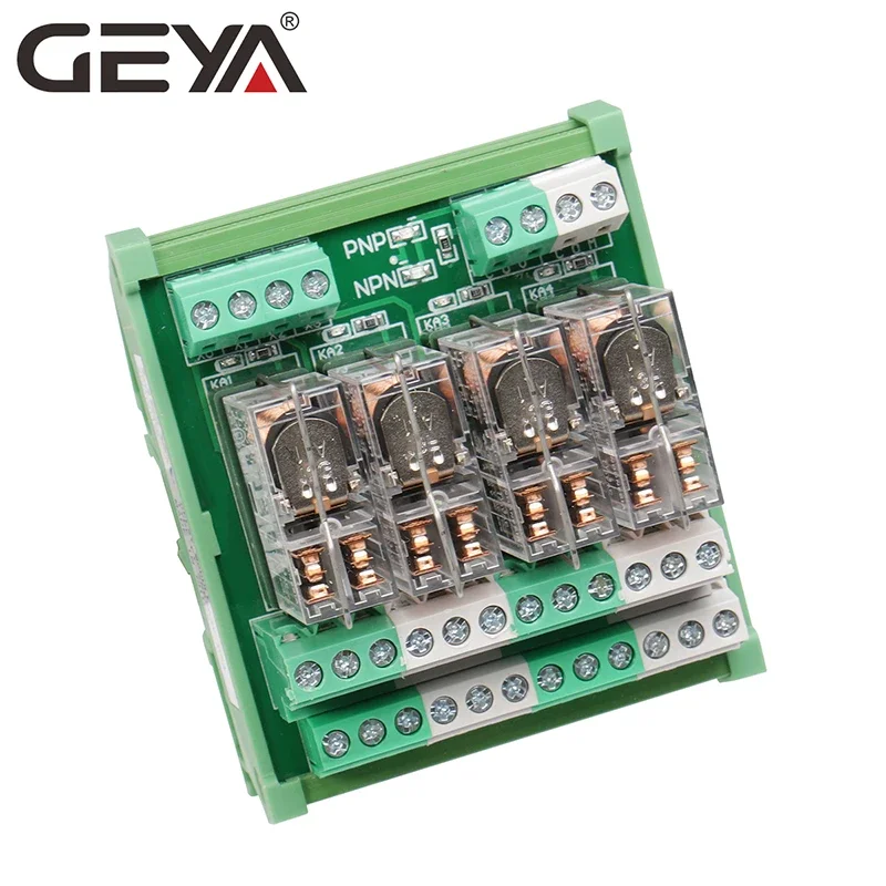 GEYA 2NG2R 4 Channel Relay Module 2NO 2NC Electronic DPDT Switch 12V 24V Relay Board