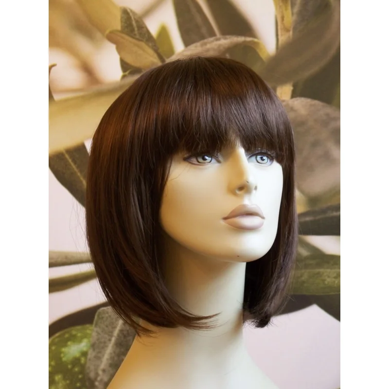 LADIES WOMENS WIG MEDIUM BROWN HEAT RESISTANT SHORT BOB B38 #10 UK SELLER