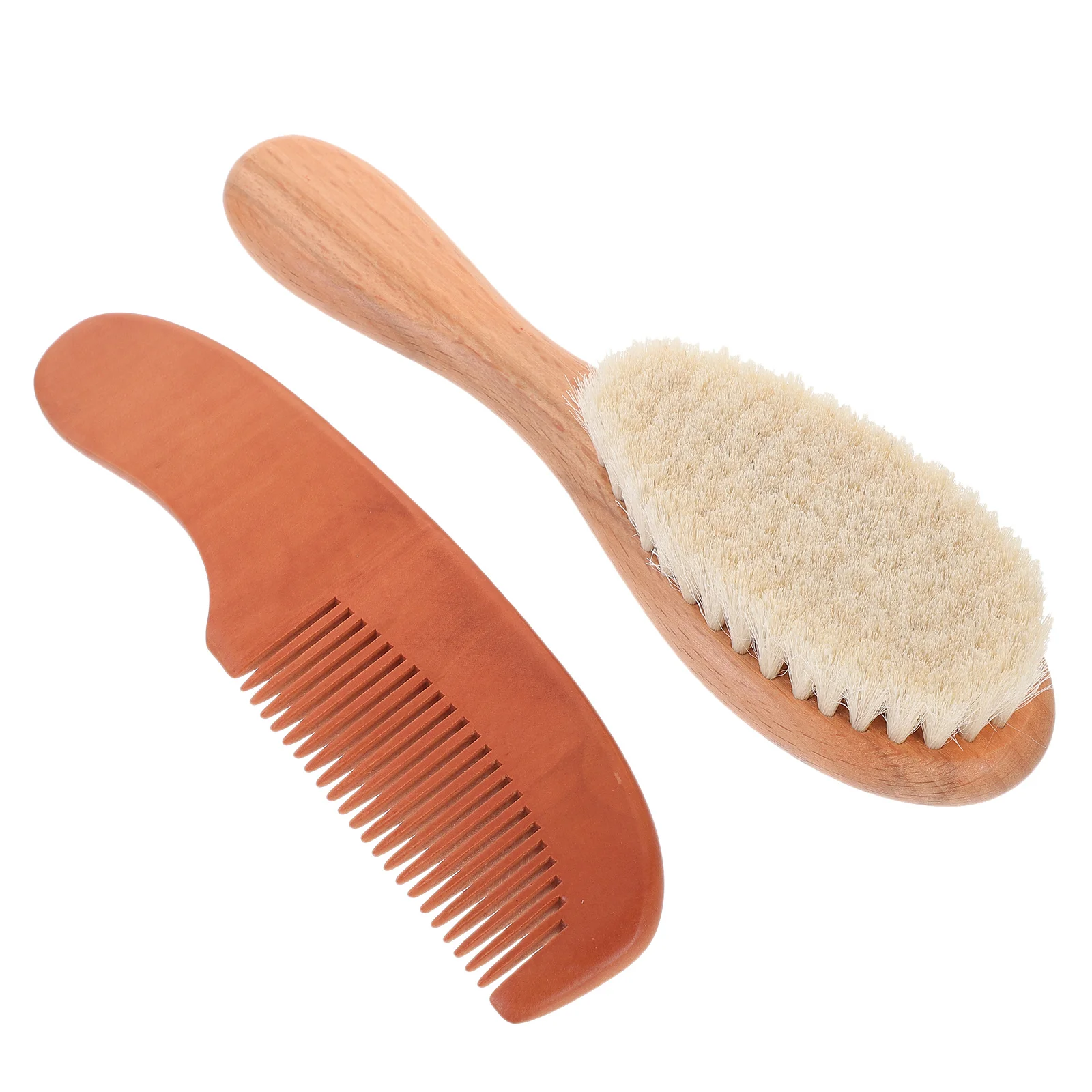 

1 комплект деревянной расчески для волос и шерстяной щетки для детей, гипоаллергенные натуральные материалы, легко носить с собой, с шампунем для лучшего