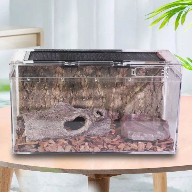 Reptile Breeding Box Anti-escape Breathable Transparent Reptiles Terrarium Lizard Gecko Horned Frog House Reptile Kennel Habitat