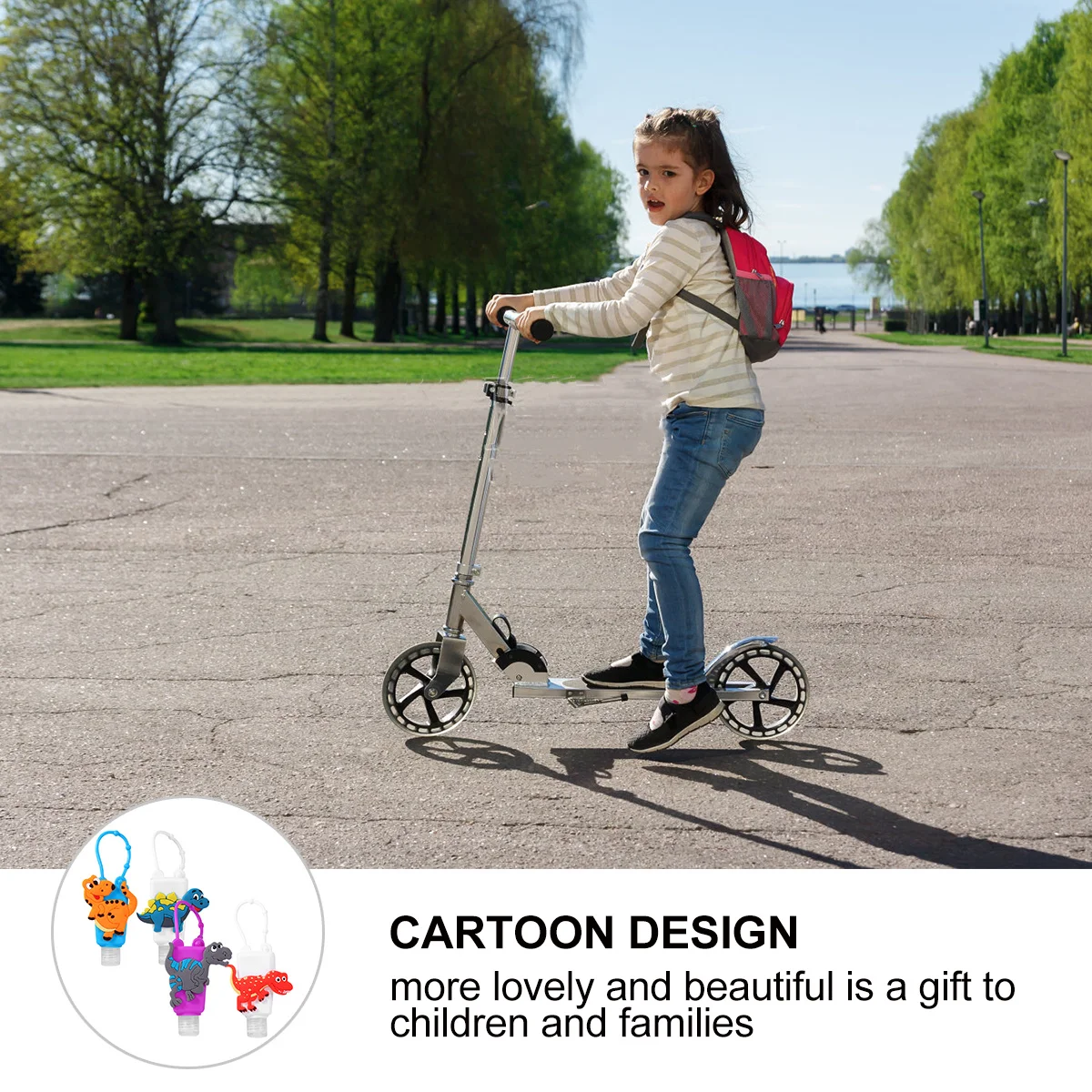 

4pcs Cartoon Hand Silicone Bottle Leak-Proof Refillable Travel Bottle Detachable Rope Keychain Portable For School