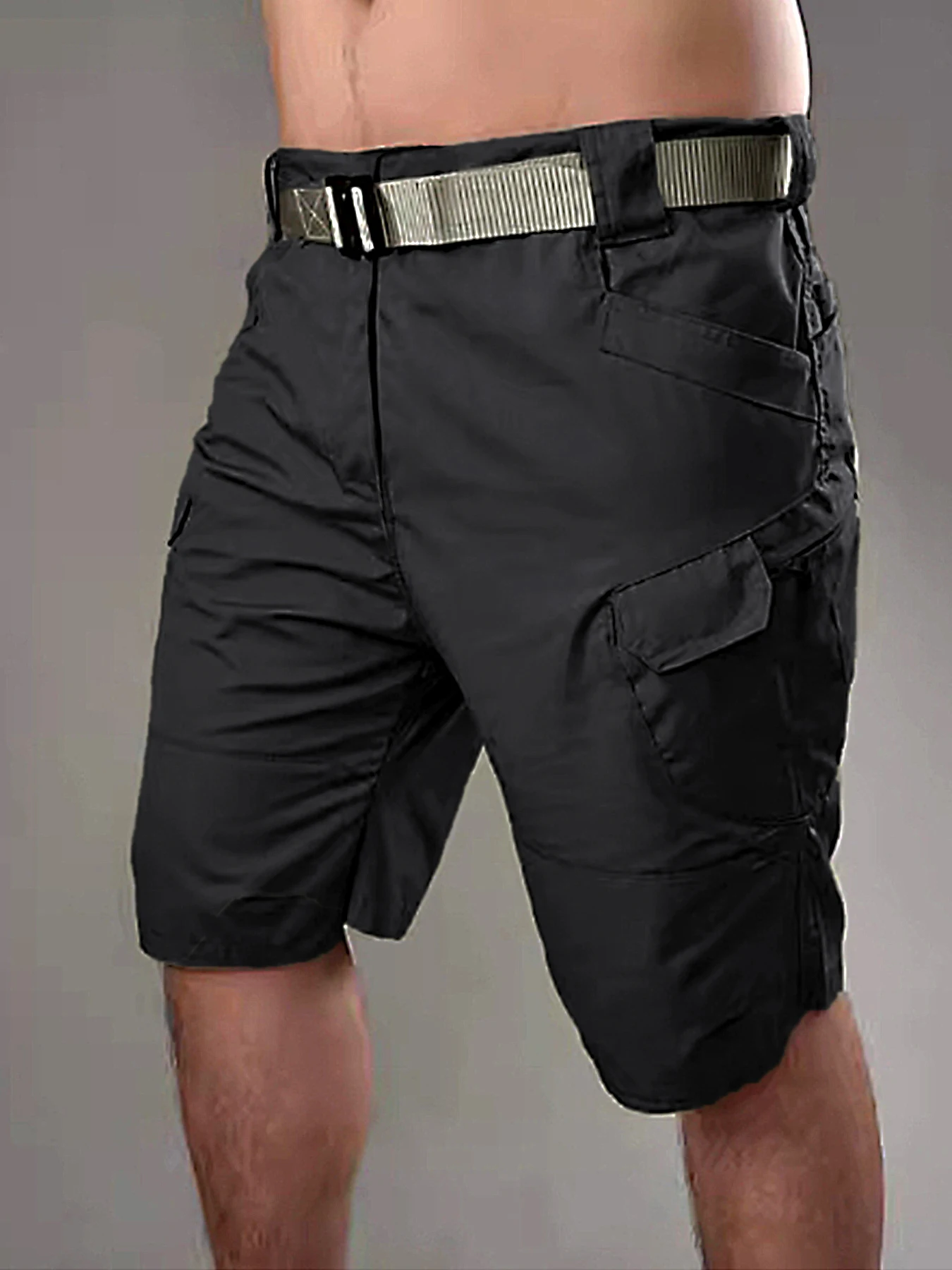

Men's Military Uniform Shorts Tactical Shorts Solid Color Multi-Pocket Summer Casual Straight Shorts Men