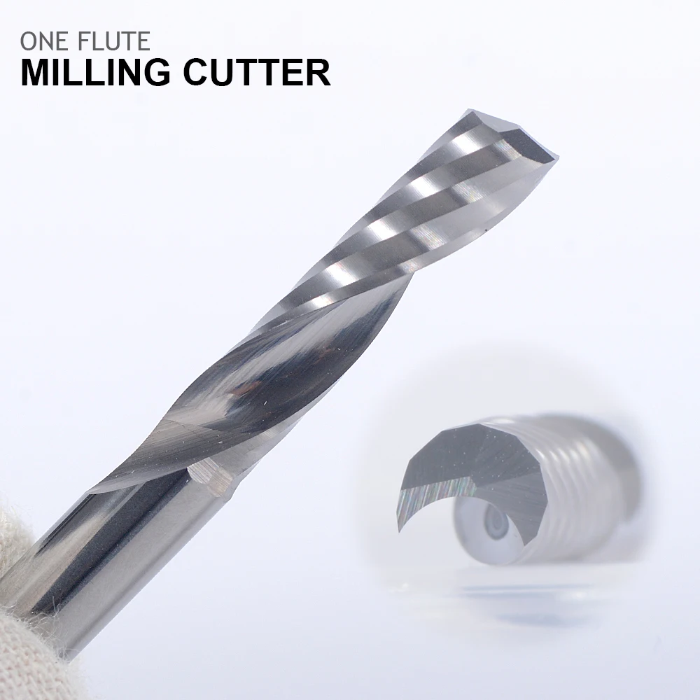 1Pcs AAA TOP Single Flute Spiral Up Cut Cutter CNC End Mill Carbide Router bit For Acrylic PVC MDF Wood board Milling Cutter