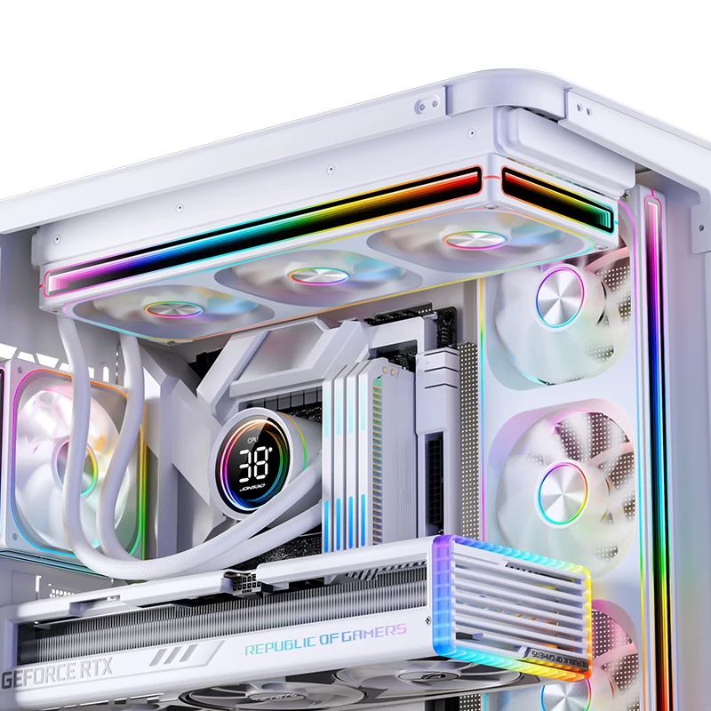 존스보 ZA-120/240/360 케이스 팬 12V 4핀 PWM 5V 3핀 ARGB 120mm 통합 데스크탑 PC 섀시 CPU 수냉 라디에이터 공랭 팬 썸네일 4
