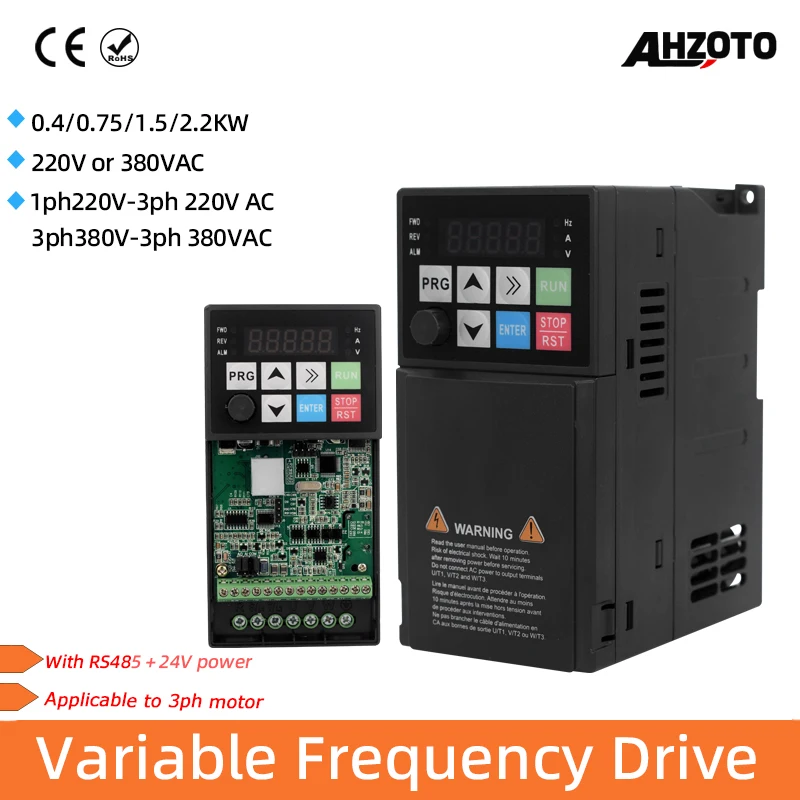 

0,4 кВт 0,75 кВт 1,5 кВт 2,2 кВт VFD 220 В 380 В 3 фазы привод с регулируемой частотой V/F управление IP20 с Modbus для вентилятора насоса конвейерный инвертор
