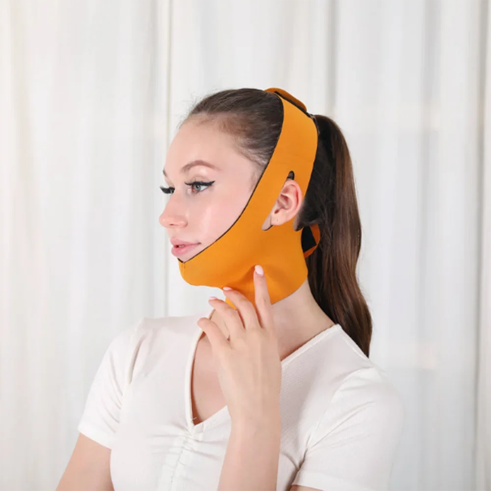 弾性フェイススリミングバンデージ 女性用 顎頬リフトアップベルト Vラインフェイスシェイパー 顔のしわ防止ストラップ スキンケア美容ツール