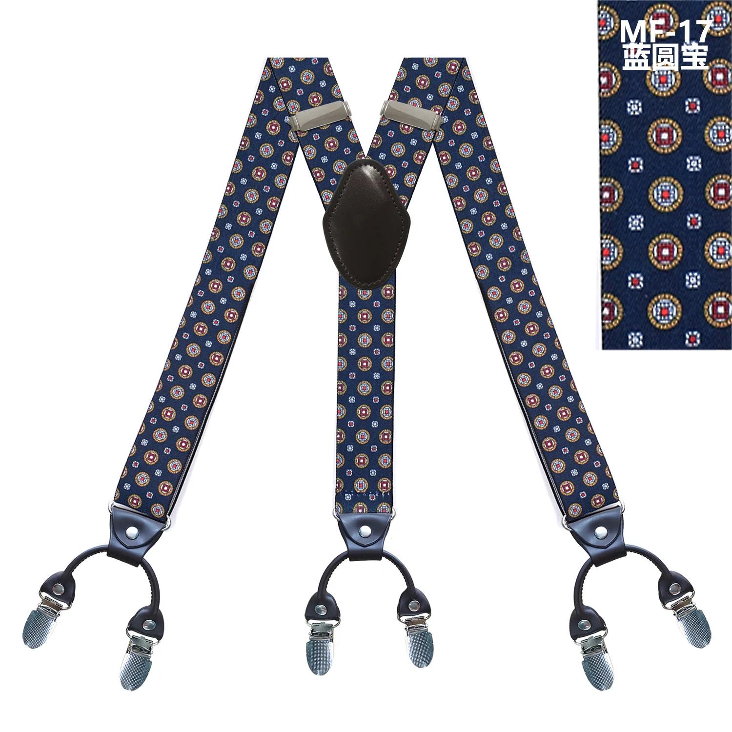 Mode Bretels Lederen 6 Clips Bretels Vintage Casual Suspensorio Tirante Broek Band Bontele Vader/Echtgenoot Cadeau