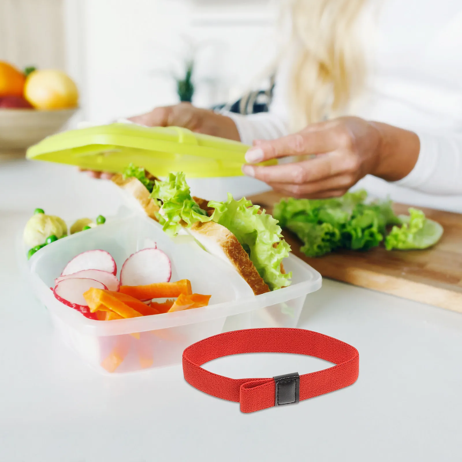 6pcs Bento Reusable Elastic Fixing Straps Adjustable 35 Fixing Straps 43cm Food Container Kitchen Bar Supplies
