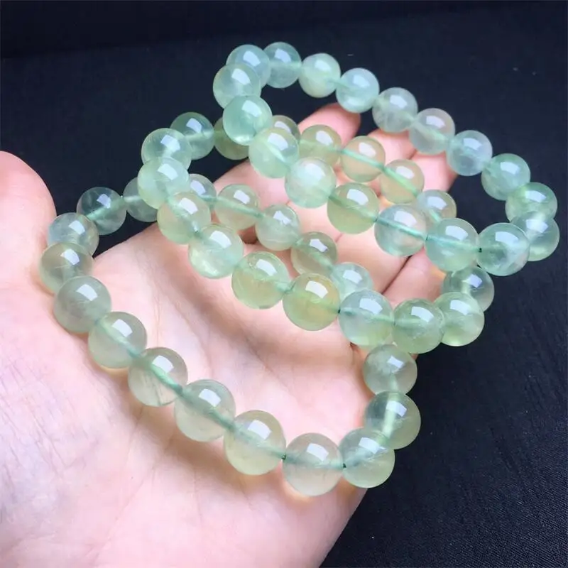 10mm Natural Prehnite Bracelet Handmade Crystal Quartz Jewelry Stretch Bangle Children Birthday Gift 1pcs