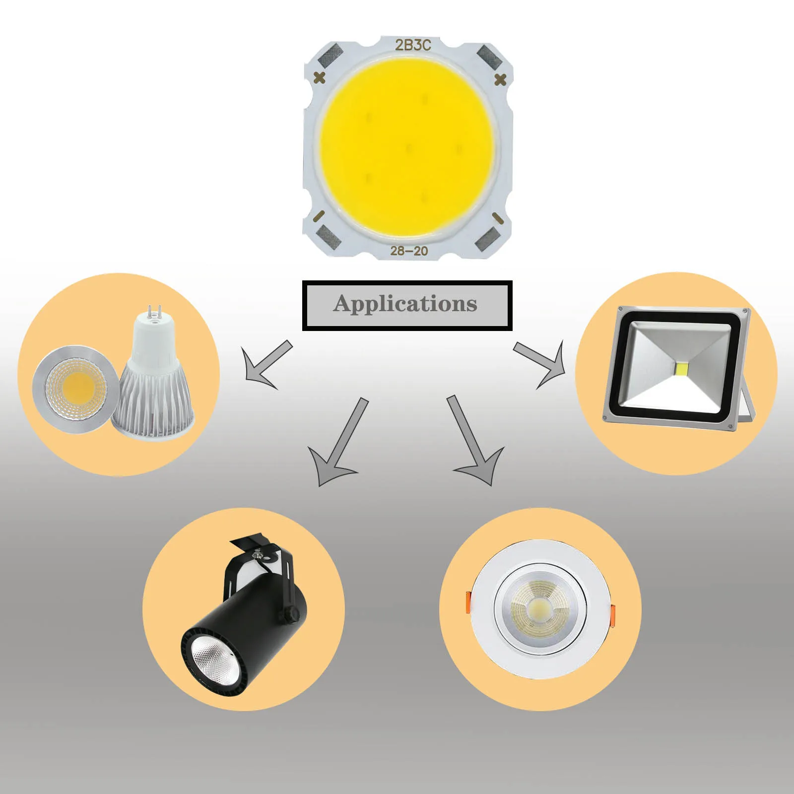 Imagem -06 - High Power Led Cob Bulb Chip Downlight Diodo Iluminação Faça Você Mesmo Kit 3w 5w 7w 10w 12w 15w 100 Pcs Lot