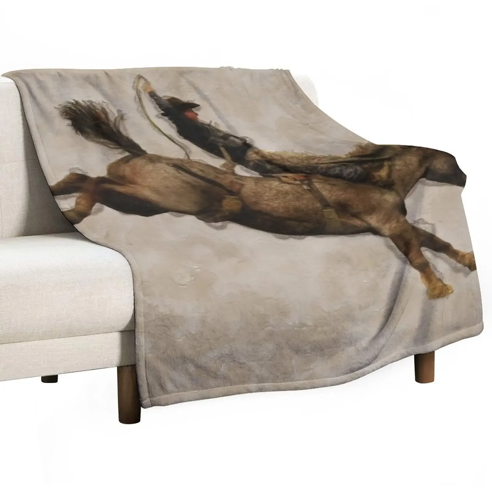 

Bucking Bronco Rodeo Cowboy Throw Blanket Sofa Quilt Cute Plaid decorative Sofa Blankets