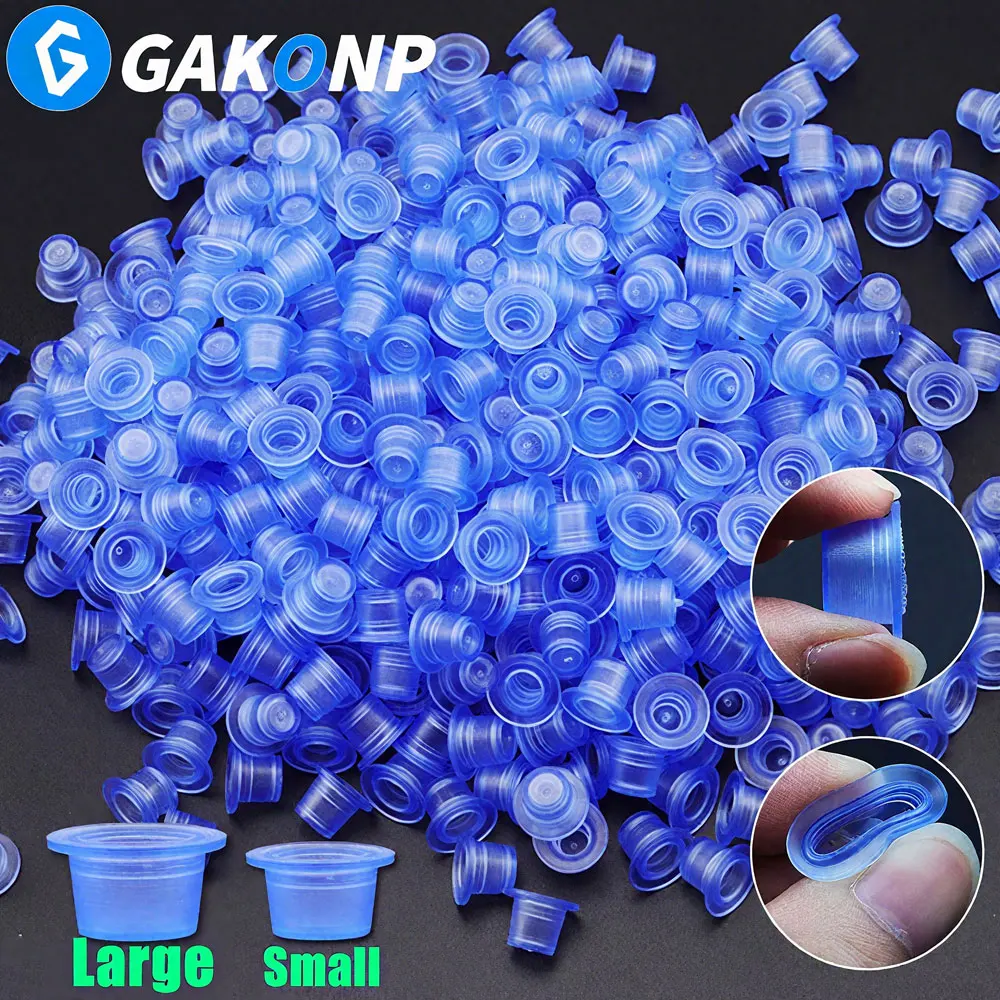 

1000/500/100PCS Blue Silicone Tattoo Ink Cups S/L Size Ink Holder Caps Pigment Container Caps Permanent Makeup Tattoo Accessory