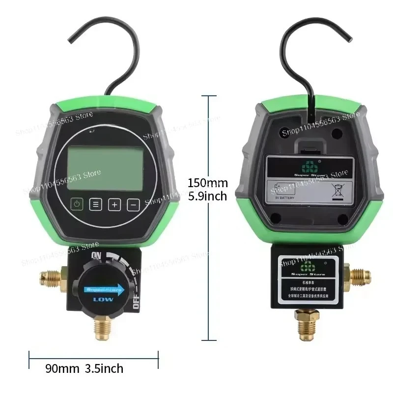 ST-B168D Single Gauge Refrigerant Pressure Gauge Digital LCD Display for AC Charging HVAC Manifold Meter Tool