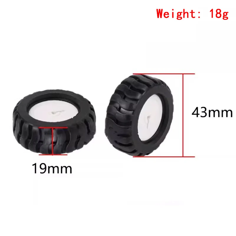 K346 43*19*3mm D-hole Rubber Wheel Suitable for N20 Motor D Shaft Tire Car Robot DIY Toys Parts