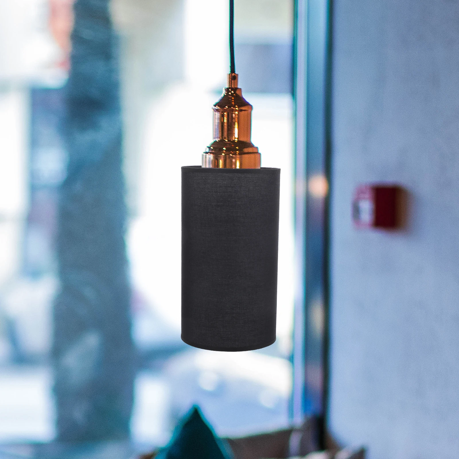 

Lampshade Accessories TC Black Fabric E27 Base 4.2cm Diameter Soft Light Protection Easy Installation Home Office Use