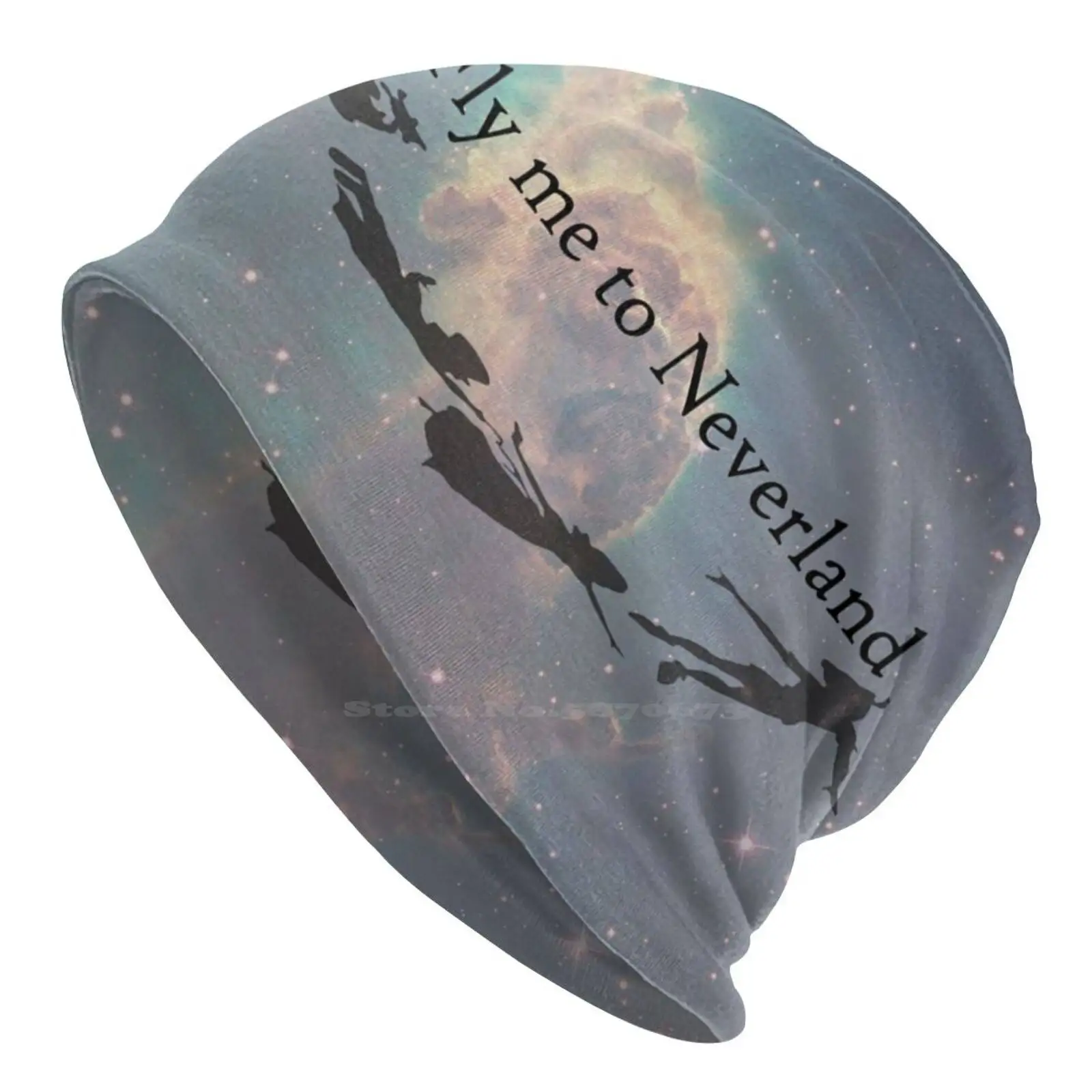 Fly Me To Neverland Knitted Hat Warm Beanie Outdoor Caps Fly Me To Neverland Wendy Little Jon Galaxy Space Sky Milky Way Stars