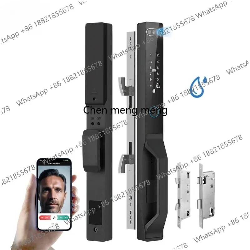 Waterproof Tuya WiFi Door Lock Aluminum Door Locks With 3D Face Recognition Fingerprint Password IC Card Key Unlock