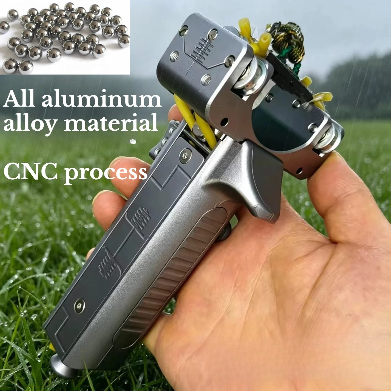 Outdoor Portable High-precision Tool Parts Metal Automatic Rapid Fire Durable S-lingshot CNC