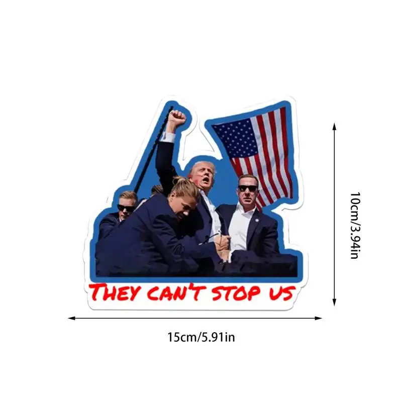 Adesivos de imagem de assassinato 10 PCS Never Surrender Adesivo de assassinato tentativo Never SurrenderatAssassinato temperado