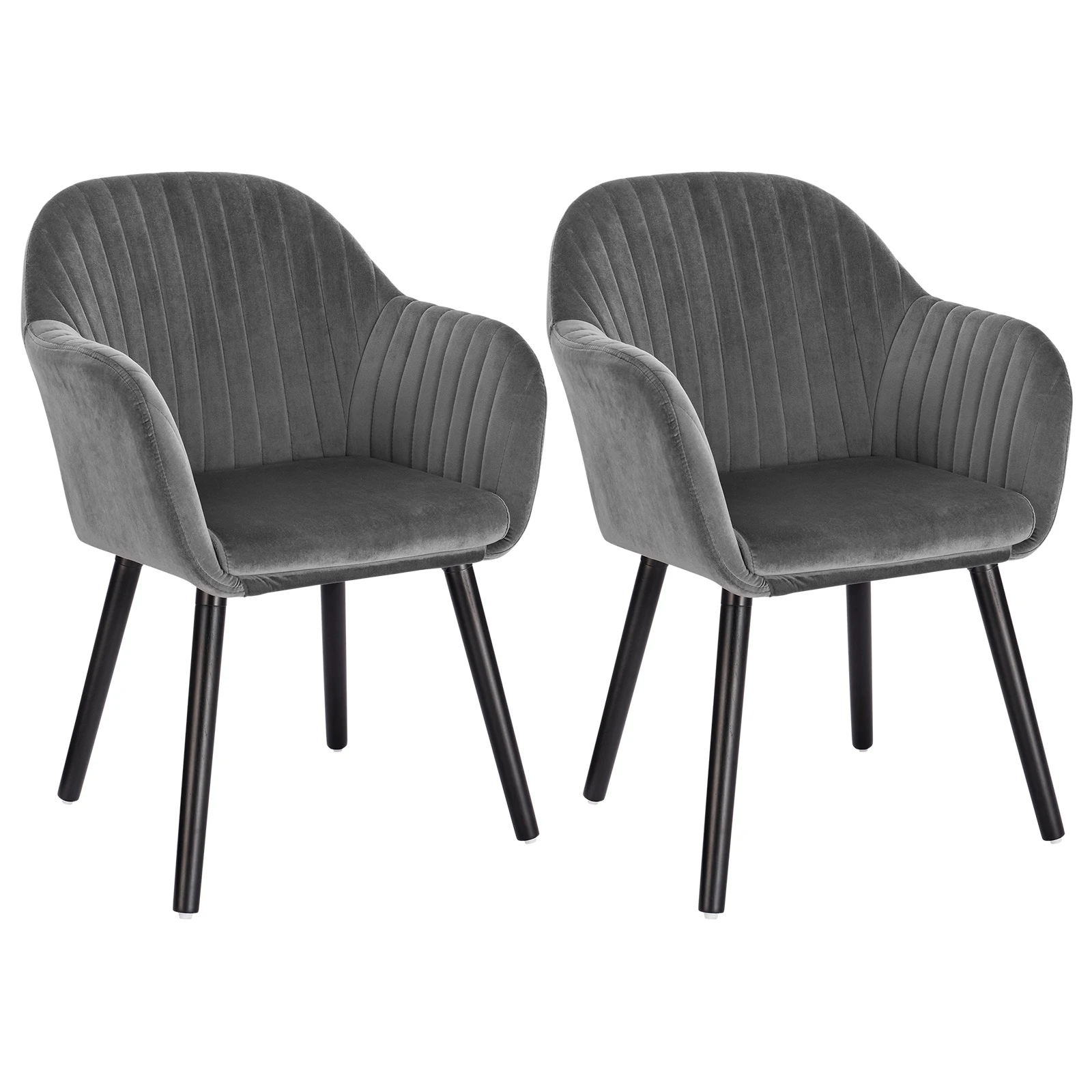 WOLTU 2 stks/set Eetkamerstoel met armen Rugleuning Gestoffeerd Counter Lounge Woonkamer Hoekstoel Receptie Keukenstoel Thuis