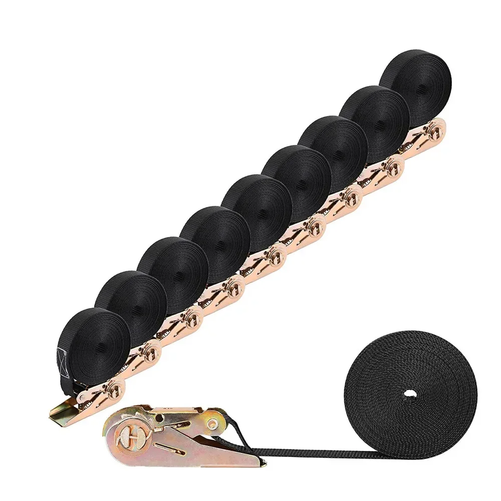 10 x spanbanden harde spanbanden ratel spanband uit één stuk 6 m x 25 mm - afbeelding 1