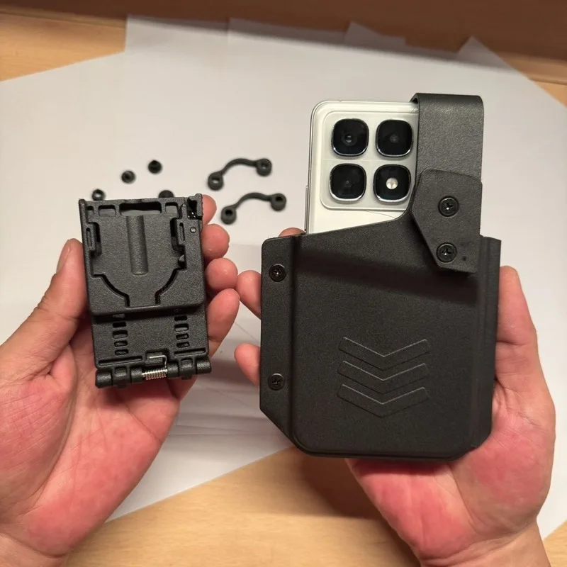 Image of Robuste Schutzhülle für Outdoor-Taktik, Schnellverschluss-Handyholster mit MOLLE-System, Gürtel-Werkzeugset, Daumenverriegelung, Schwenkhalterung