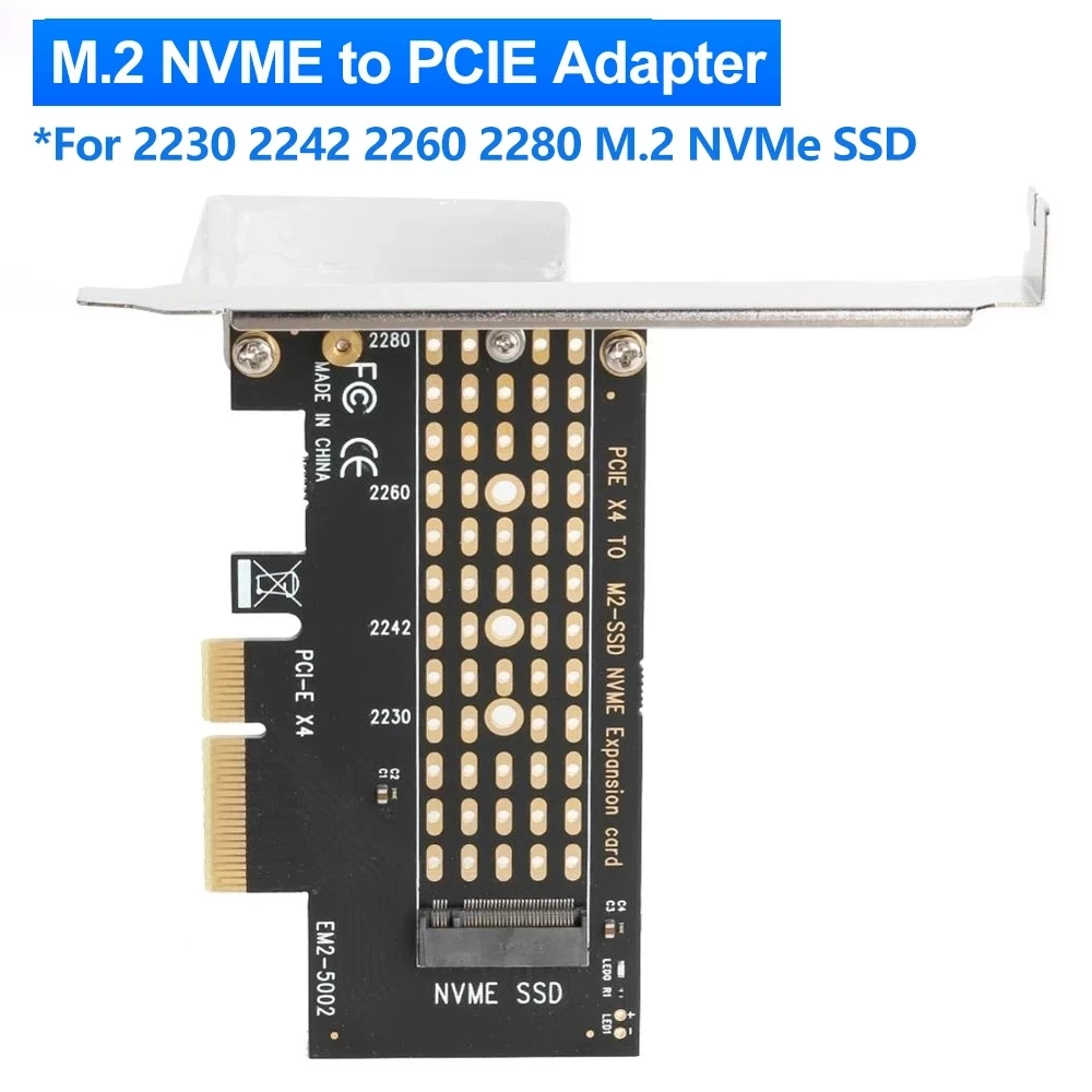 M.2 NVME to PCIe 3.0 Adapter With Aluminum SSD Heatsink M.2 NGFF SSD Adapter Gen3 PCIe 3.0 X1 X4 X8 X16 Expansion Card For PC