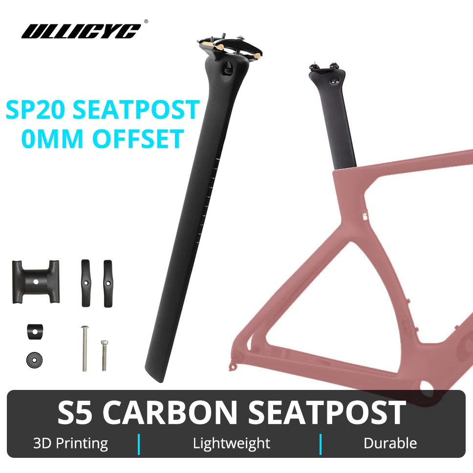 ULLICYC Para el Marco S5 0 ° Tija de sillín de carbono completa Offset compatible con cuadro chino S5 SP20 para S5