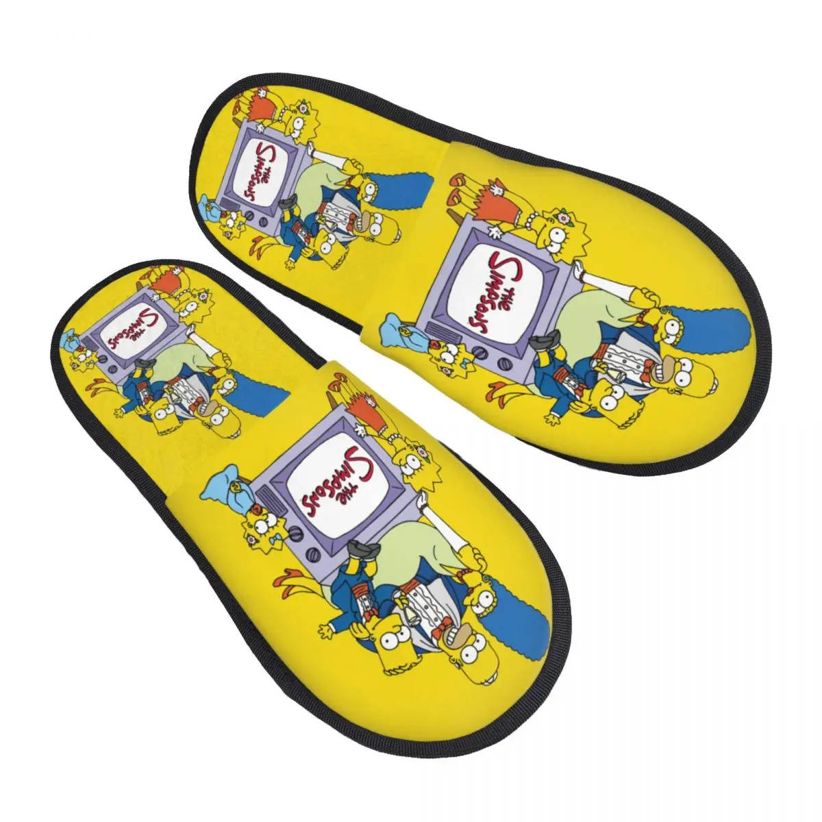 Custom The Simpsons TV Show House Slippers Women Soft Memory Foam Slip On Bedroom Slipper Shoes