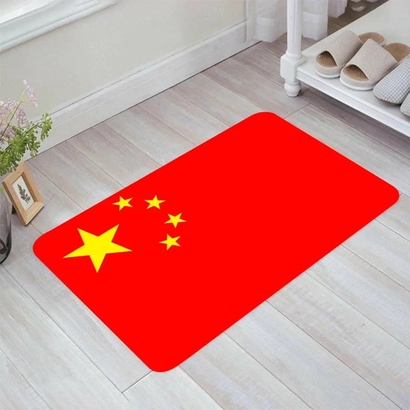 

China Flag Floor Mat Carpet Entrance of House Living Room Kitchen Rug Carpets Balcony Rugs Home Foot Doormat Door Mats Bathroom