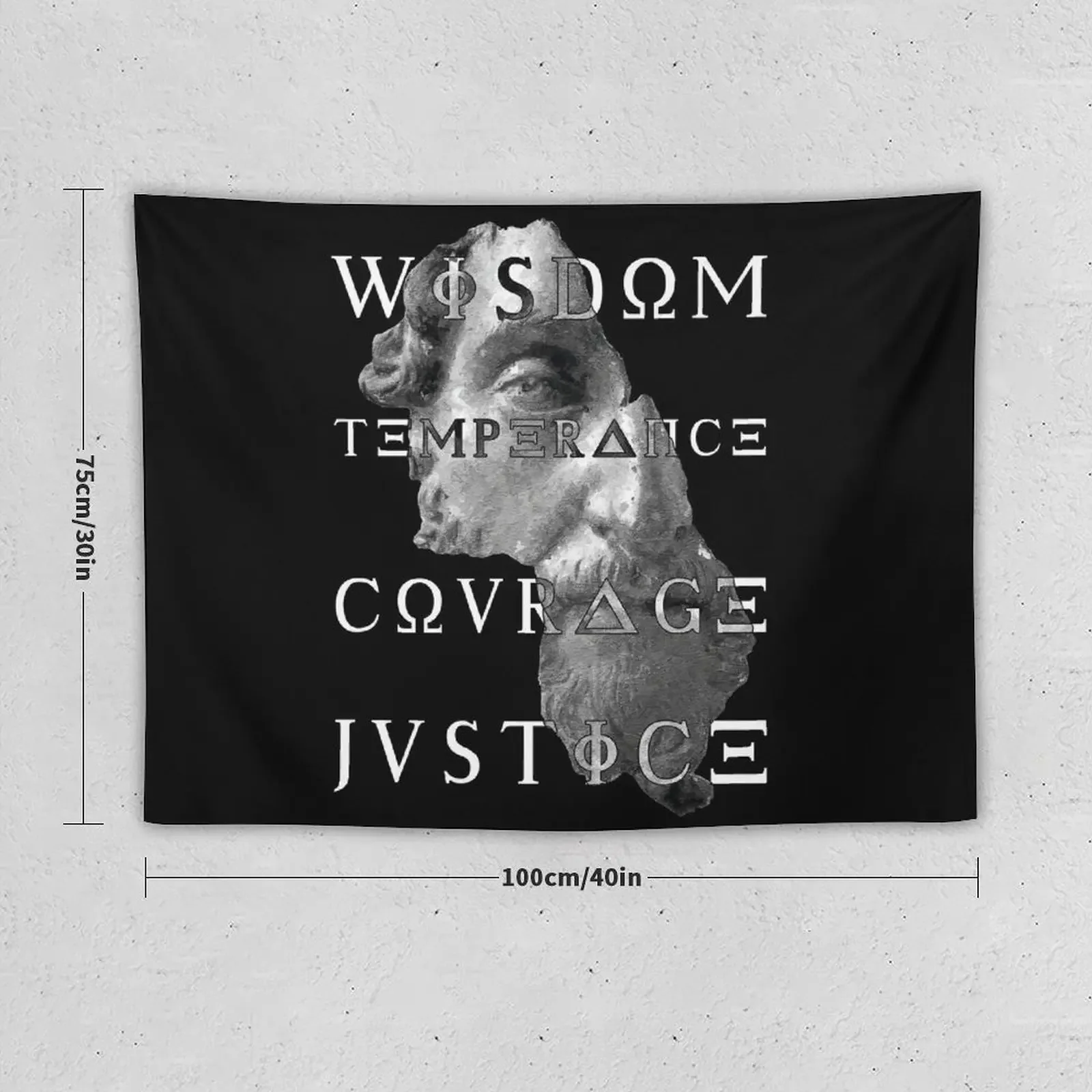 Marcus Virtues of Stoicism Wisdom Courage Temperance Justice Tapestry House Decor Aesthetic Room Decoration Tapestry