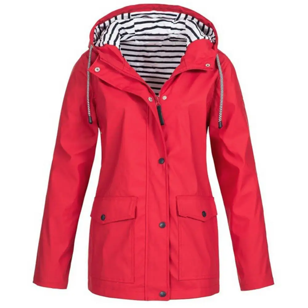 

Женская куртка с длинными рукавами и капюшоном, штурмовая куртка, повседневные полосатые контрастные цвета, уличный походный костюм, куртка, непромокаемые куртки