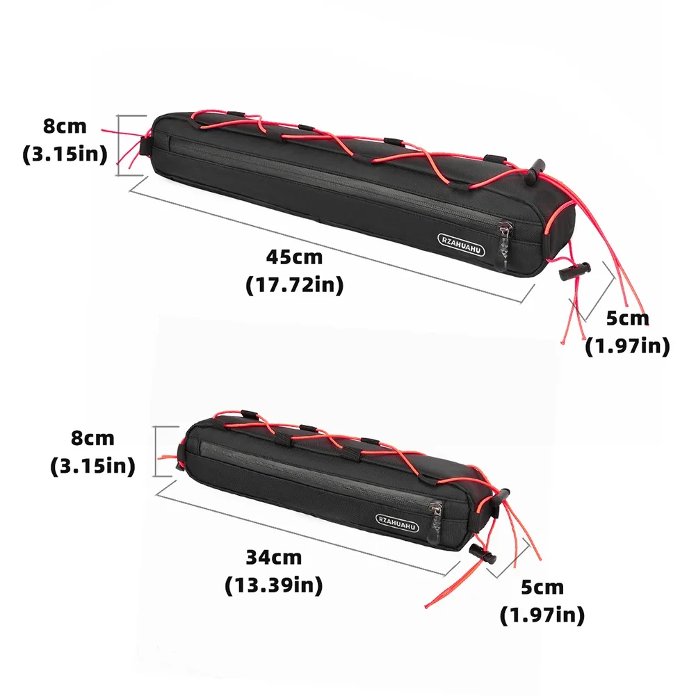 ROCKBROS 1.5L torba rowerowa przednia rurka torba na ramę w pełni wodoodporna bezszwowa kierownica trójkątna torba długość akcesoria rowerowe MTB