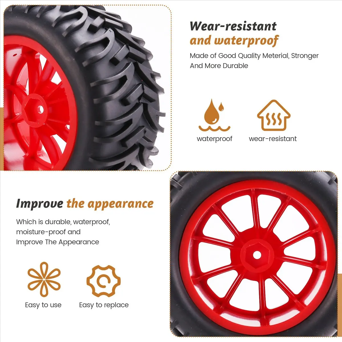 sixsix 128MM 1/10 RC -Truck -Tire Tyre Wheel Foam Inserts 12mm Hex for /Arrm ///// A