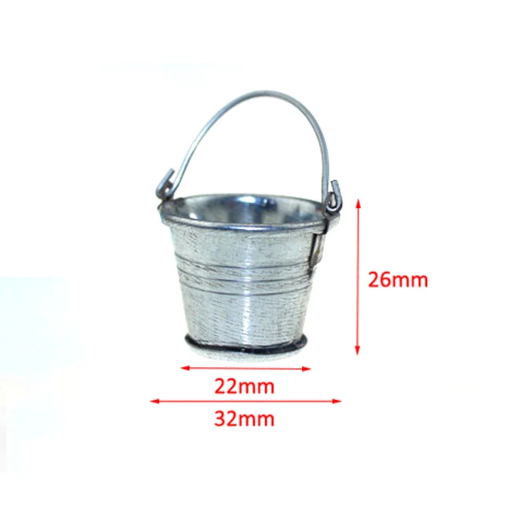 1Pcs 1/12 Doll House Miniature Metal Bucket Simulation Pail Model Toys for Mini Decoration Dollhouse Accessories