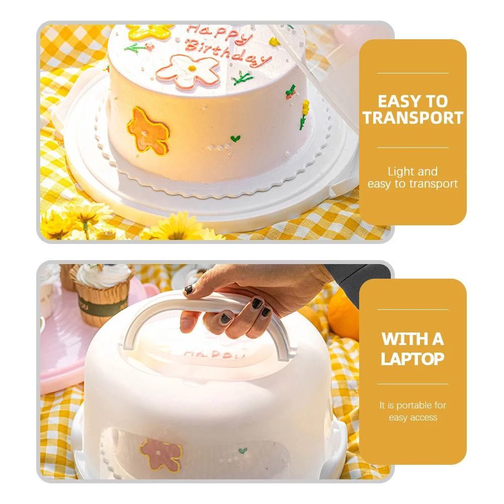 Портативная многоразовая коробка-переноска для торта с ручкой и крышкой, прозрачная водонепроницаемая коробка для дня рождения, свадьбы, вечеринки
