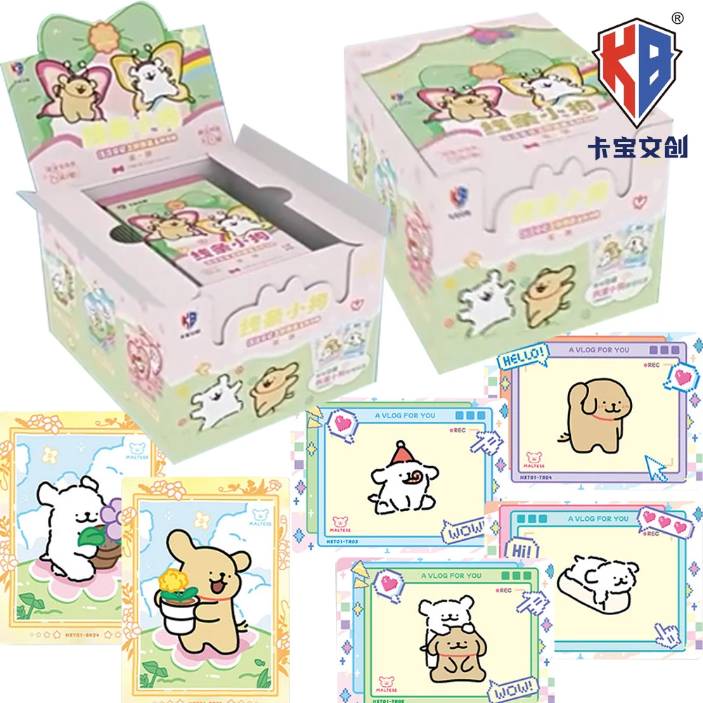 

New Original KABAO Maltese Collection Cards Cherry Blossom Theme Lively Cute Puppy Warm and Healing Cards Children's Toys Gifts