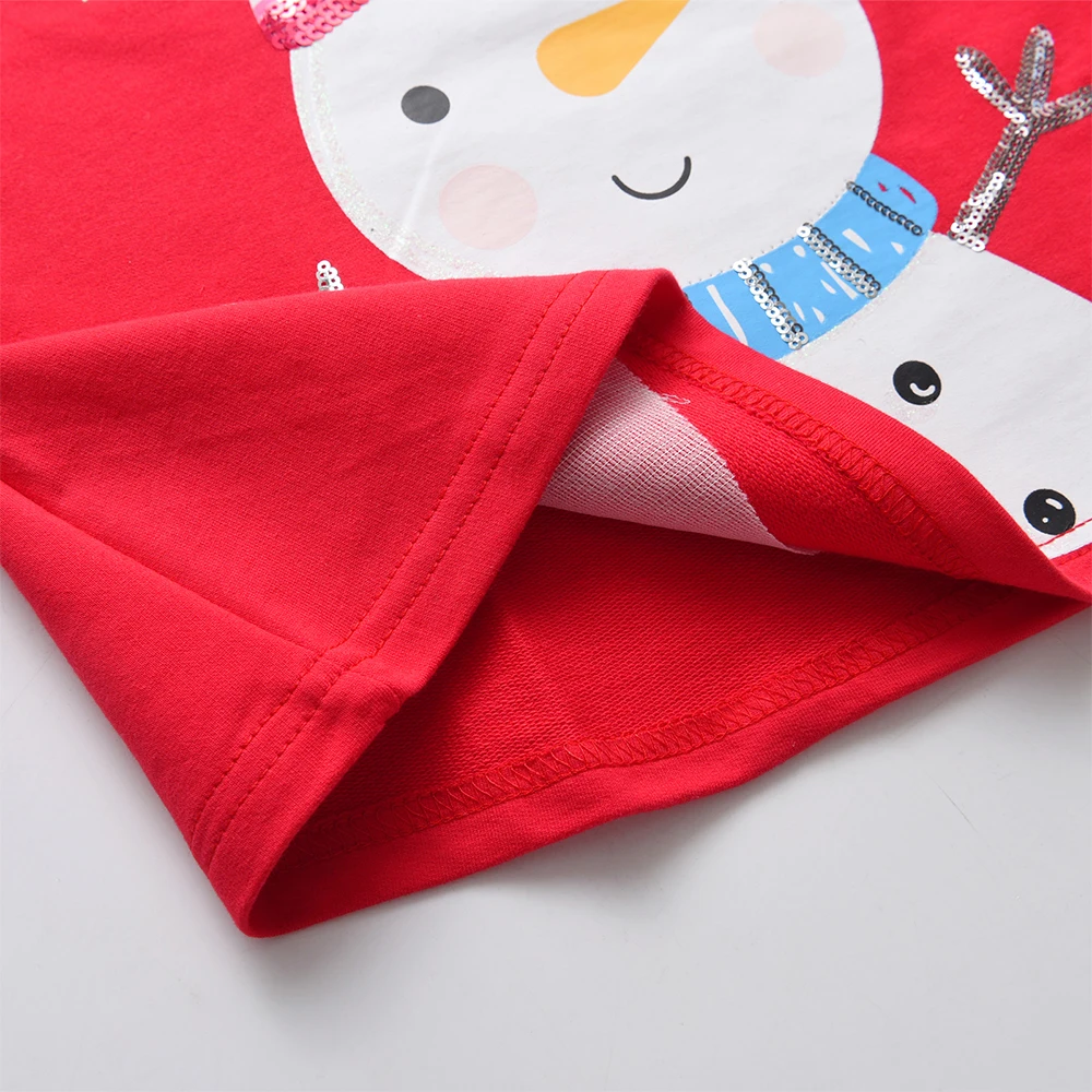 Dxton natal meninas vestidos listra manga longa inverno crianças vestido boneco de neve 2024 festa de ano novo algodão crianças trajes