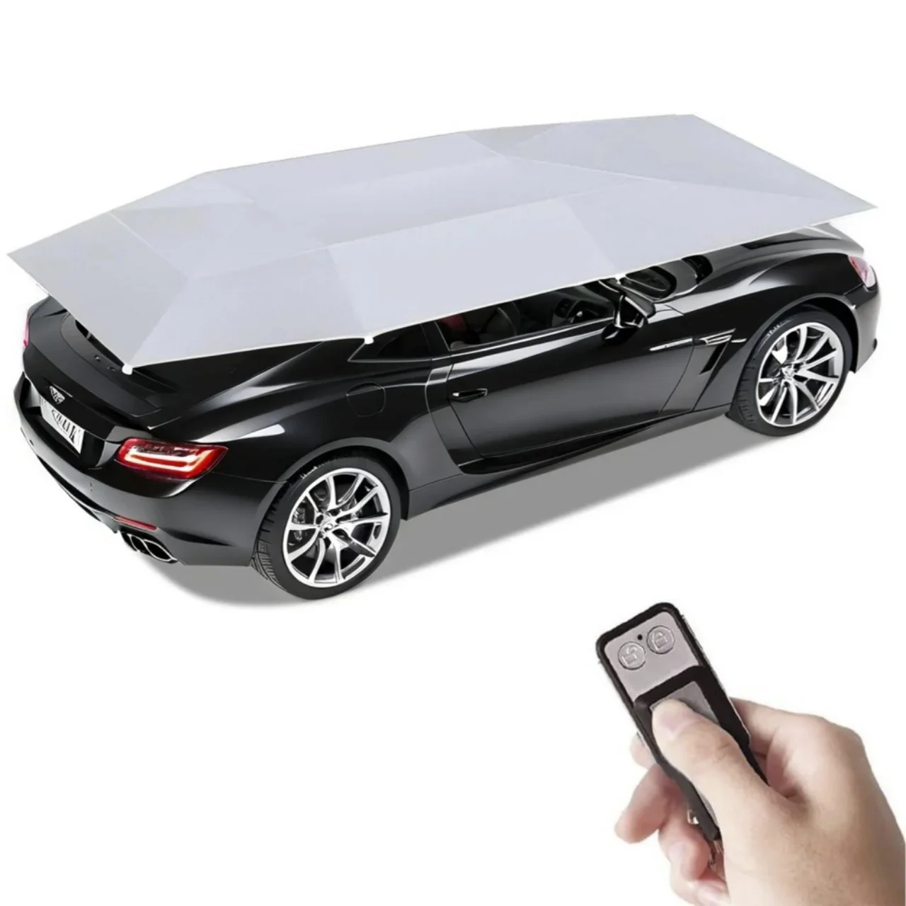 

A Sturdy Windproof and Thick Fabric Auto Car Sunshade Umbrella Multipurpose Car and Beach Outdoor Umbrella